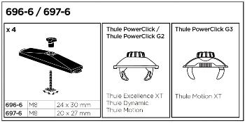 Thule T-adapter 697-6 (20x27 mm)